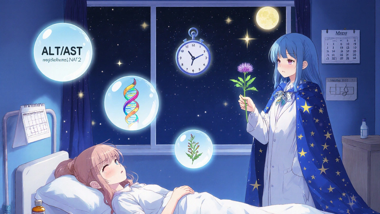 Teen sleeping peacefully with floating health orbs and a celestial guardian watching.