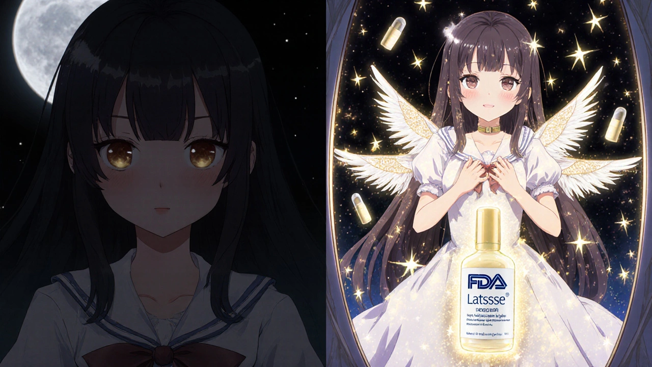 Before and after transformation of eyelashes with magical stardust effects.