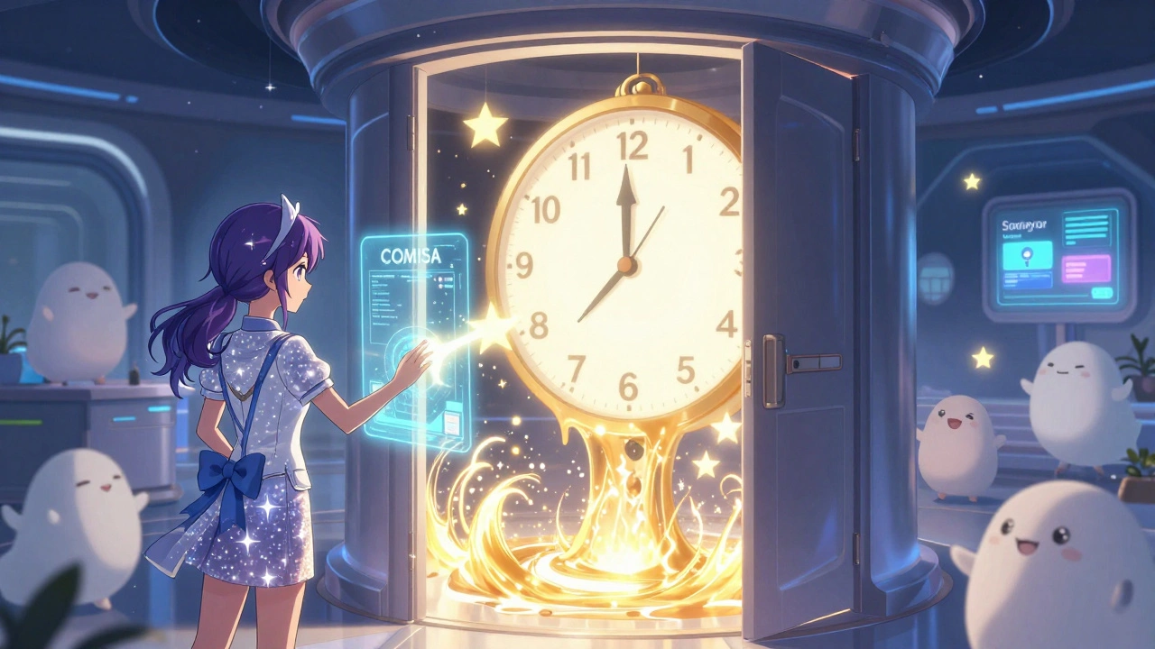 A girl activates a hologram that heals sleep fragmentation, with digital apps as spirit animals nearby.