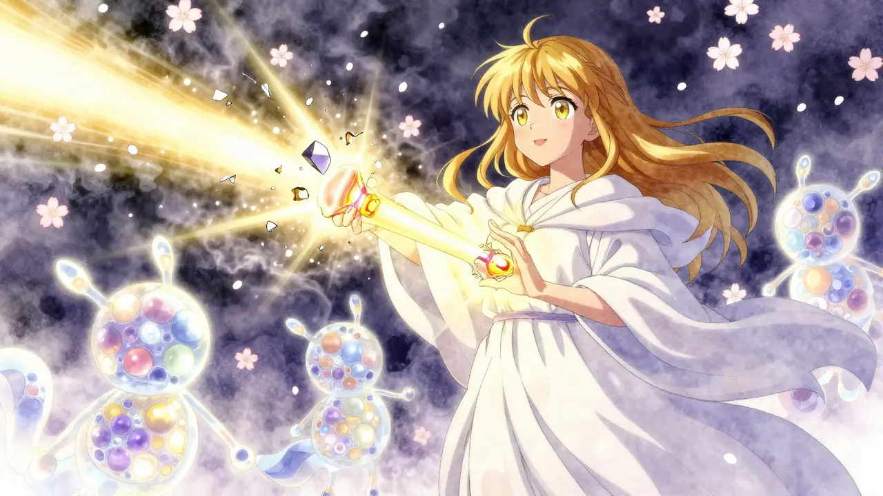 Healer using crystalline biologic familiars to repair a damaged joint